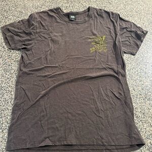Obey Dark Brown Tee with Gold Graphic